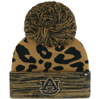 47 '47  BROWN AUBURN TIGERS ROSETTE CUFFED KNIT HAT WITH POM