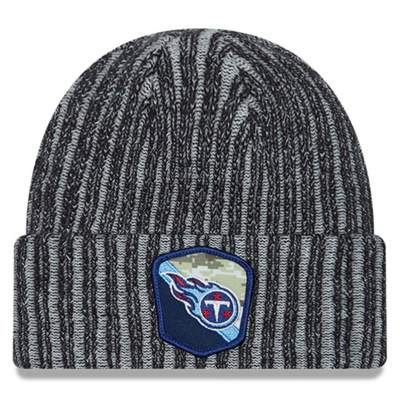 New Era Black Tennessee Titans 2023 Salute To Service Cuffed Knit Hat
