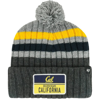 47 '47 CHARCOAL CAL BEARS STACK STRIPED CUFFED KNIT HAT WITH POM