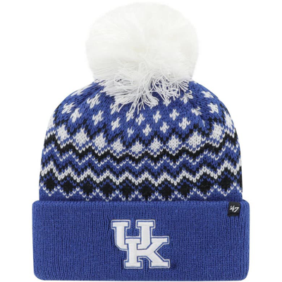 47 ' Royal Kentucky Wildcats Elsa Cuffed Knit Hat With Pom