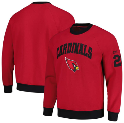 Tommy Hilfiger Cardinal Arizona Cardinals Reese Raglan Tri-blend Pullover Sweatshirt