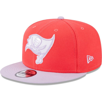 New Era Men's  Red, Lavender Tampa Bay Buccaneers Two-tone Color Pack 9fifty Snapback Hat In Red,lavender