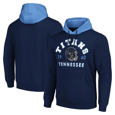 G-III SPORTS BY CARL BANKS G-III SPORTS BY CARL BANKS NAVY TENNESSEE TITANS COLORBLOCK PULLOVER HOODIE