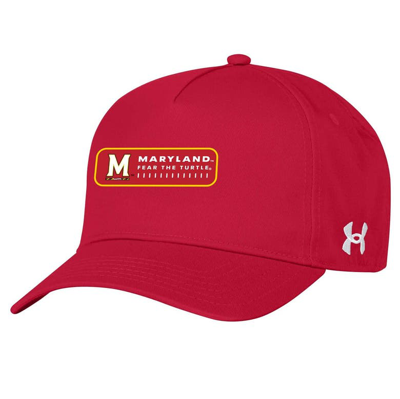 Under Armour Red Maryland Terrapins 2023 Sideline Adjustable Hat