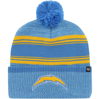 47 '47 POWDER BLUE LOS ANGELES CHARGERS FADEOUT CUFFED KNIT HAT WITH POM