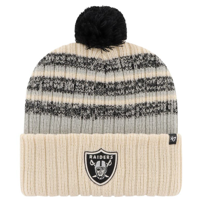 47 '  Natural Las Vegas Raiders  Tavern Cuffed Knit Hat With Pom In Cream