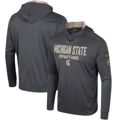 Colosseum Charcoal Michigan State Spartans Oht Military Appreciation Long Sleeve Hoodie T-shirt