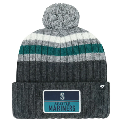 47 ' Gray Seattle Mariners Stack Cuffed Knit Hat With Pom