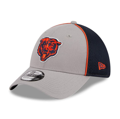 New Era Grey Chicago Bears  Pipe 39thirty Flex Hat