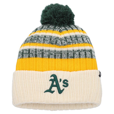 47 ' Natural Oakland Athletics Tavern Cuffed Knit Hat With Pom