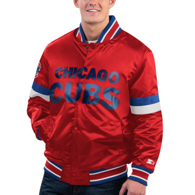Starter Red Chicago Cubs Home Game Satin Full-snap Varsity Jacket