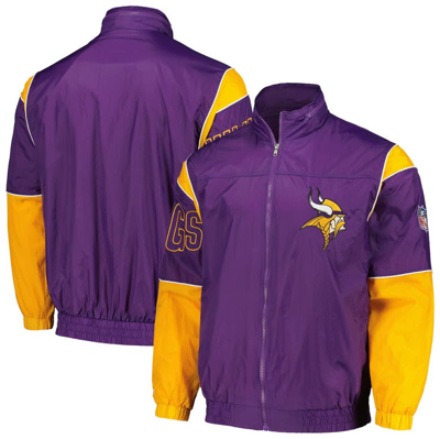 Mitchell & Ness Men's  Purple Distressed Minnesota Vikings 1992 Sideline Full-zip Jacket