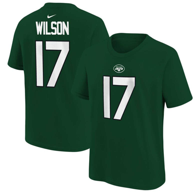 Nike Kids' Big Boys  Garrett Wilson Green New York Jets Player Name And Number T-shirt