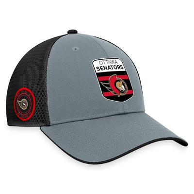 Fanatics Branded  Gray/black Ottawa Senators Authentic Pro Home Ice Trucker Adjustable Hat