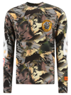Heron Preston "flaming Camo" Crew Neck T-shirt In Green