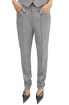 Mango Pinstripe Straight Leg Pants In Light Heather Grey