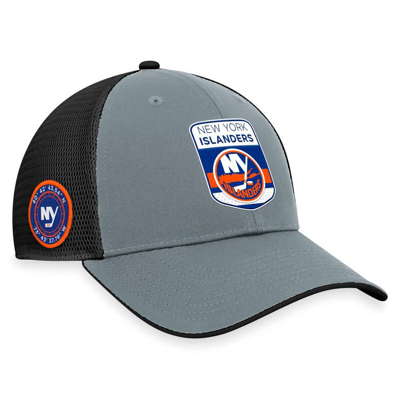 Fanatics Branded  Gray/black New York Islanders Authentic Pro Home Ice Trucker Adjustable Hat