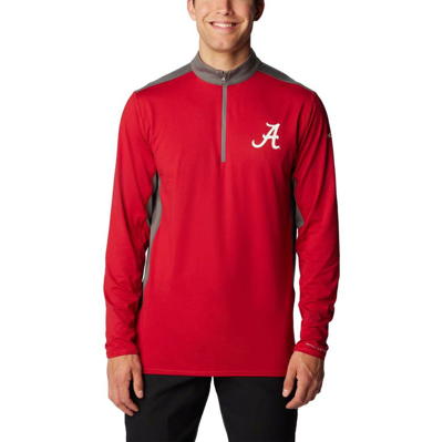 Columbia Men's  Crimson Alabama Crimson Tide Tech Trail Omni-shade Quarter-zip Sweatshirt