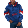 Starter Royal Philadelphia 76ers Force Play Satin Hoodie Half-zip Jacket In Royal