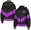 THE WILD COLLECTIVE THE WILD COLLECTIVE  BLACK MINNESOTA VIKINGS PUFFER FULL-ZIP HOODIE