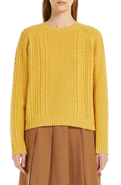 Weekend Max Mara Crewneck Knitted Jumper In Yellow