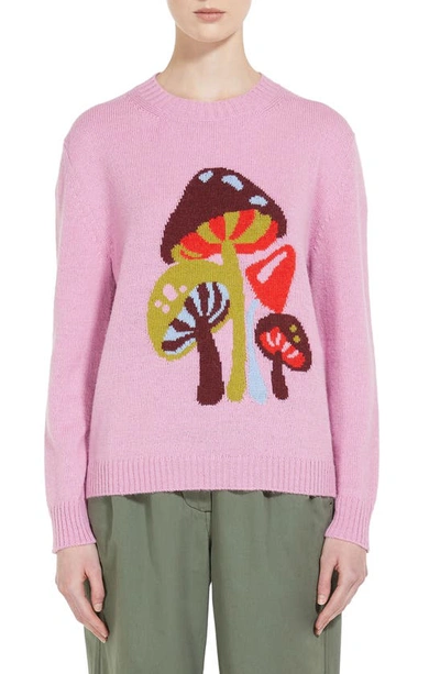 Weekend Max Mara Women's Mushroom Intarsia-knit Sweater In Pink