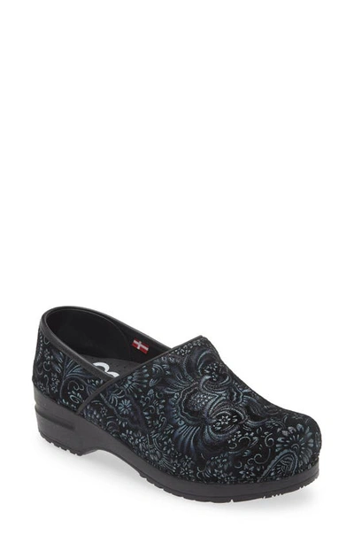 Sanita Boteh Paisley Print Clog In Blue Paisley