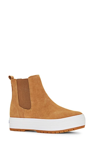 Keds The Platform Chelsea Boot In Taupe