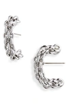 Demarson Dylan Huggie Hoop Earrings In Shiny Silver