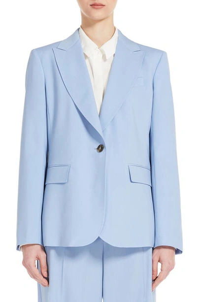 Weekend Max Mara Aletta Striped Single-breasted Blazer In Light Blue