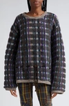Collina Strada X Vitelli Plaid Crewneck Sweater In Vitelli Brown Plaid