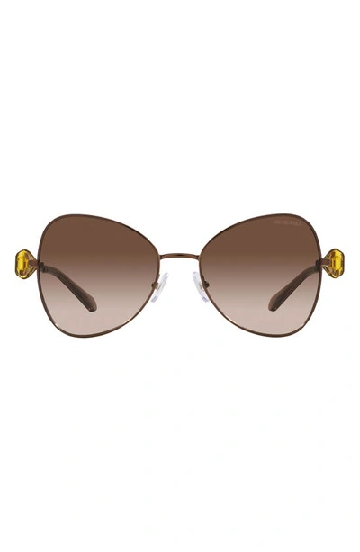 Swarovski 57mm Butterfly Sunglasses In Brown