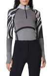 SWEATY BETTY ABSTRACT QUARTER ZIP BASE LAYER TOP