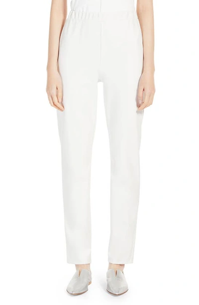 Max Mara Zefir Pull-on Straight Leg Faux Leather Pants In Silk
