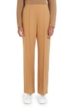 Max Mara Cropped Straight-leg Pintuck Pants In Camel