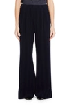 Max Mara Olona Wide Leg Corduroy Effect Jersey Pants In Navy