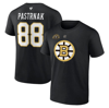 Fanatics Men's  David Pastrnak Black Boston Bruins Authentic Stack Name And Number T-shirt In Black