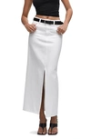 Mango Denim Maxi Skirt In White