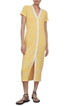Mango Striped Jersey Dress Yellow