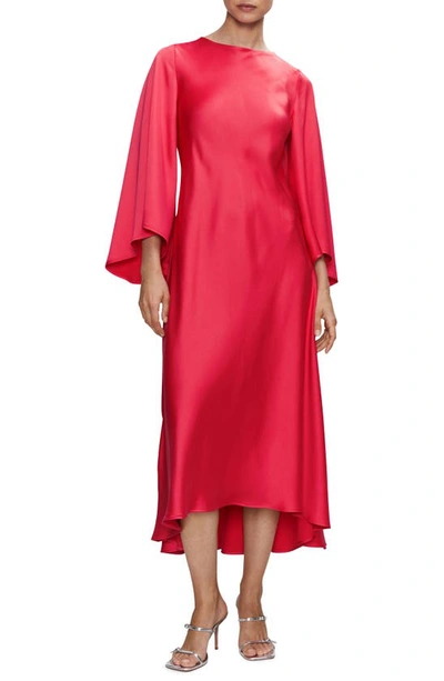 Mango Dress Coral Red In Fuchsia