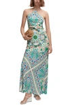 MANGO MANGO PAISLEY OPEN BACK MAXI DRESS