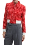 Mango Pocket Tweed Jacket Red In Red
