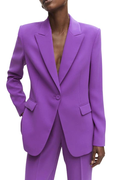Mango Veste Costume Bouton In Purple