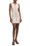 Mango Collar Detail Button Down Mini Dress In Beige-neutral In Sand