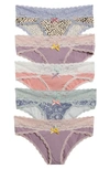 Honeydew Intimates Honeydew Ahna 5-pack Lace Hipster Panties In Purple Multi