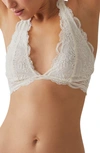 Free People Last Dance Lace Halter Bra In Ivory