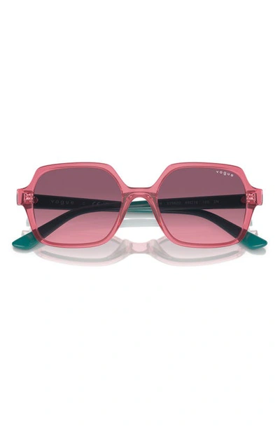 Vogue Kids' 46mm Gradient Square Sunglasses In Transparent Red