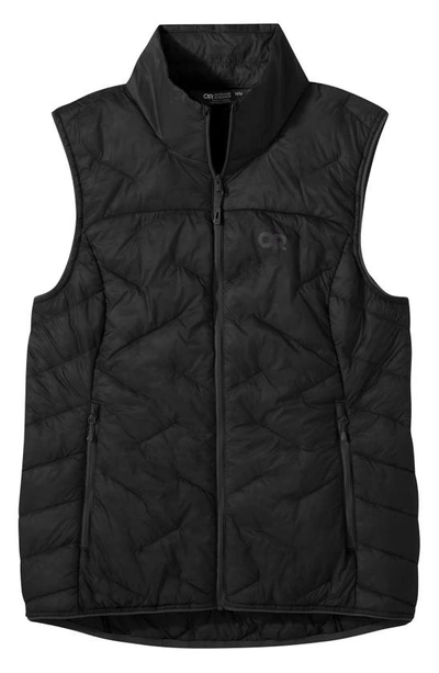 Outdoor Research Superstrand Lt Puffer Vest In Black