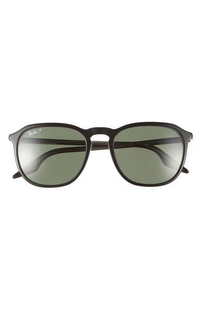Ray Ban Rb2203 55mm Polarized Square Sunglasses In Green