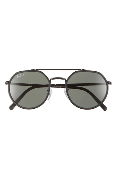 Ray Ban 53mm Polarized Irregular Sunglasses In Black